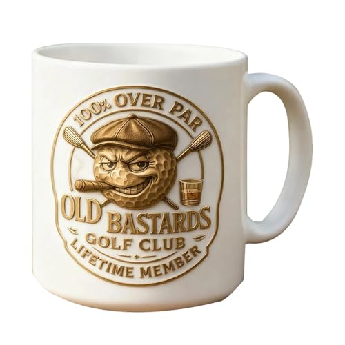 Tasse Für Golfliebhaber – 350 Ml Keramik-Getränkebehälter | Golfbecher Aus Keramik Mit Henkel, Teebecher Mit Henkel, Kaffeebecher Mit Golfmotiv Für...