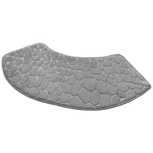 Tappetino da doccia curvo, 99 x 40,6 cm, morbido e assorbente, tappetino da bagno curvo, antiscivolo, lavabile, per pavimento del bagno di casa