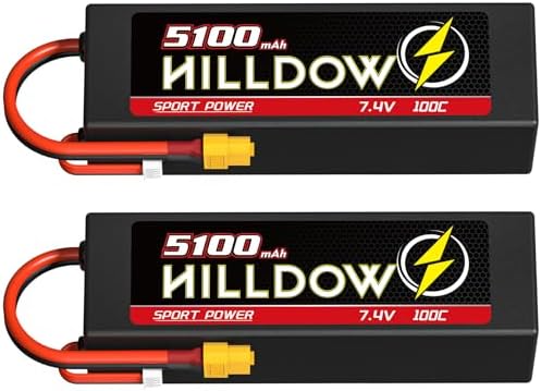 Hilldow - Batería Lipo de 5200 mAh 11.1 V 3S 80C 11.1 V RC con conector