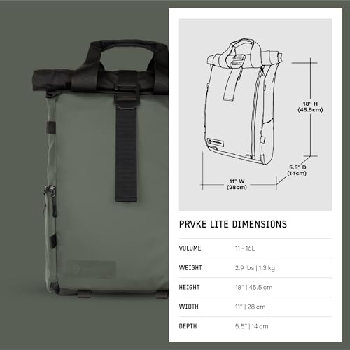 WANDRD PRVKE Lite: Weather-Resistant Travel & Camera Backpack with Laptop Sleeve, Quick Side Access, Clamshell Opening – Ideal Photography & Travel Bag