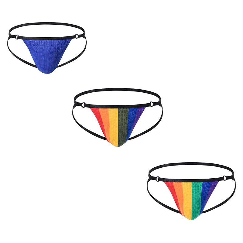 Braguitas para hombre de cintura baja ajustable G String Briefs Sexy Bulge Pouch Underwear