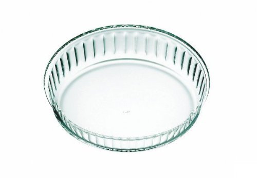 Simax Clear Glass Fluted Cake Dish, Shallow | Heat, Cold and Shock Proof