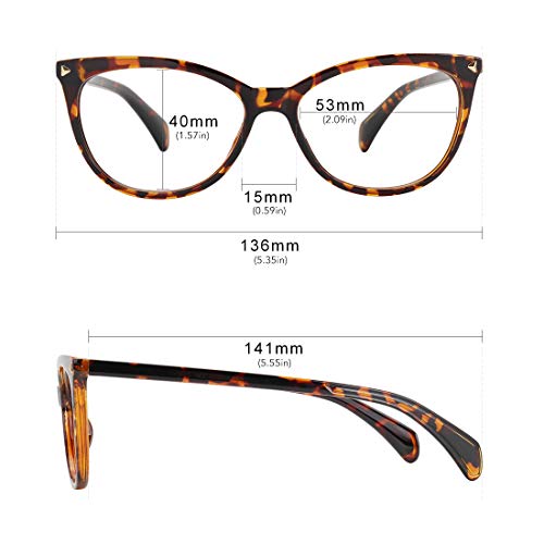 MEETSUN Non Prescription Glasses Frames For Women，Retro Cateye Fake Eyeglasses HD Clear Lens