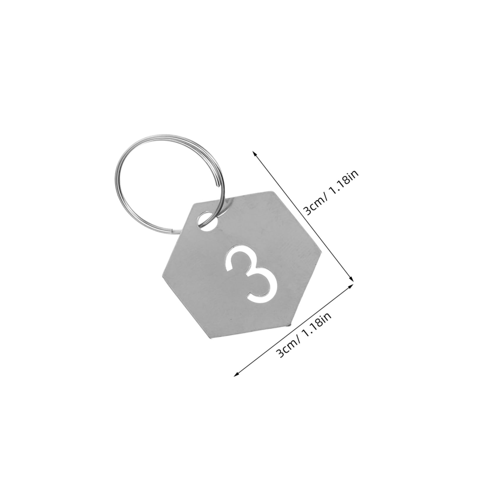 POPETPOP 50pezzi Targhette Numerate Esagonali in Acciaio Inossidabile Portachiavi Etichette Numerate Per Facile Identificazione e Organizzazione Personale