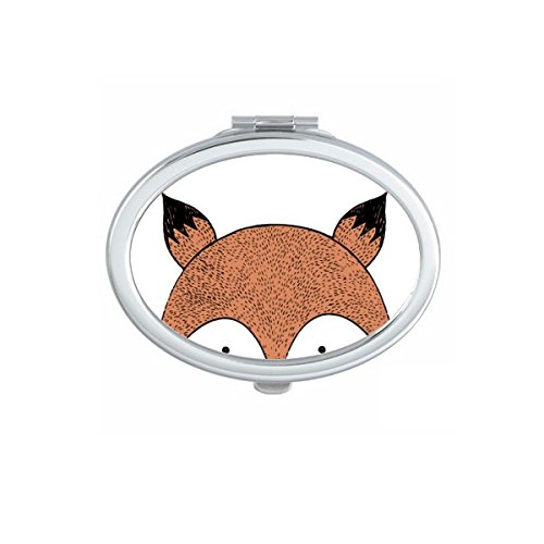 Miroir de poche compact mignon petit miroir à main ovale Fox DIYthinker