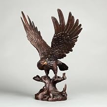 Bronze Eagle Spread Wings Statue Animal Sculpture Art Home Office Decor 15 Inches