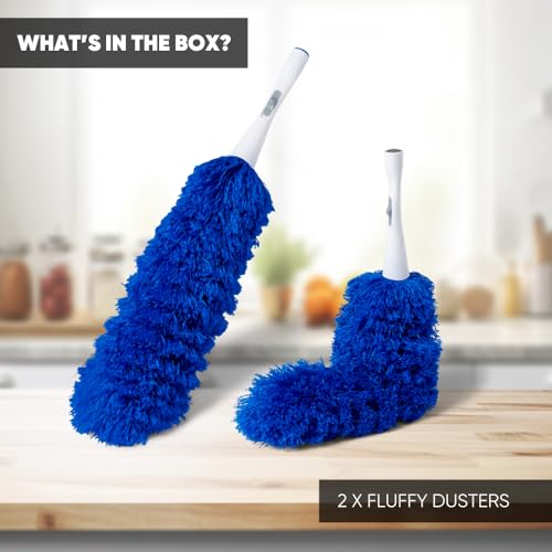 Image of 2 Pack of Microfiber Flexible Dusters | from Microfiber Wholesale | Clean Ceiling Fans, Cobwebs, Light Fixtures, Delicate Objects