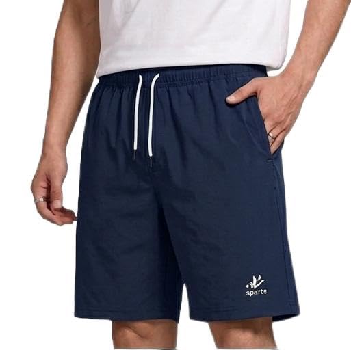 SS Prime HUB Men's Black Sports Shorts | Baggy Gym Shorts for Workout, Training, Running & Fitness | Comfortable Basic Athletic Casual Shorts-XXL (Navy Blue)-picture-19