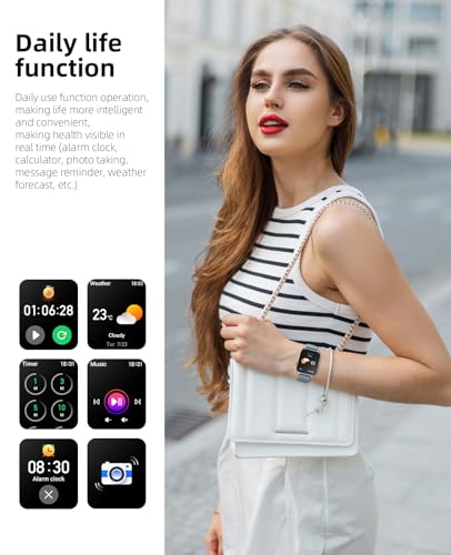 Smart Watch, Infrared True Blood Oxygen Monitor, 1.91\" HD Smartwatch for Women with Heart Rate, Blood Pressure, Sleep Monitor, IP68 Waterproof Fitness Tracker Compatible with Android iOS iPhone Silver