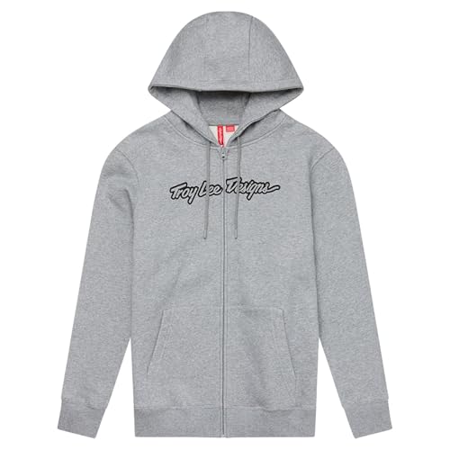 Image of Troy Lee Designs Zip UP Hoodie; Signature Gray Heather LG