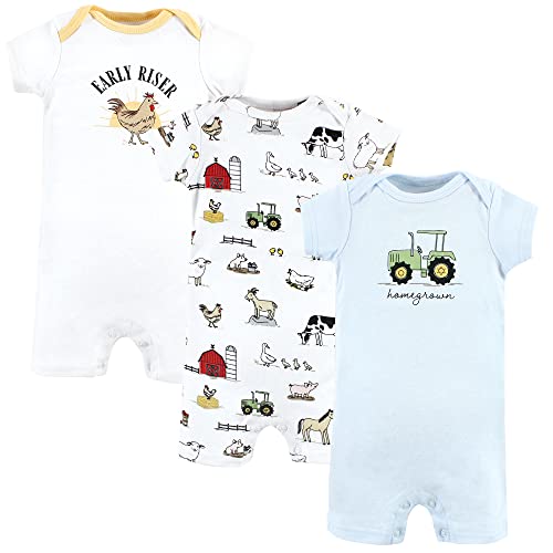 Image of Hudson Baby Unisex Cotton Rompers