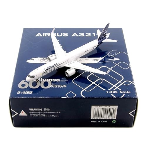 Exquisito modelo de avión de 11 cm coleccionable Airbus A321neo de Lufthansa a escala 1/400