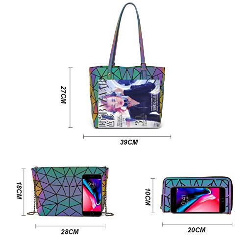 Image of Women Fashion Handbags Wallet Tote Bag Shoulder Bag Top Handle Satchel Purse Set 4pcs