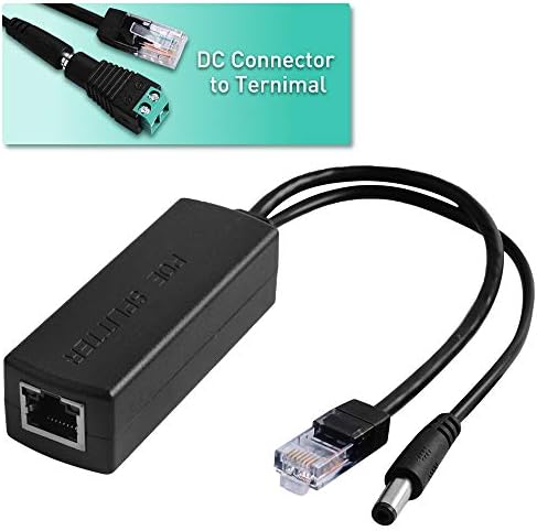 GeeekPi 2-Pack Active PoE Power Over ethernet Splitter Adapter 48V to 12V,IEEE 802.3af Compliant 10/100Mbps PoE Splitter with 12V Output for IP Camera,Wireless Access Point and VoIP Phone