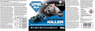 SISI UK Rat Mouse Block Bait Block Tub Rat Poisoning Bait Rodent Control Single Feed Mice Killing Sachets for Home & Garden Treatment Sapphire Tub 300g with 1 Rodent Bait Box