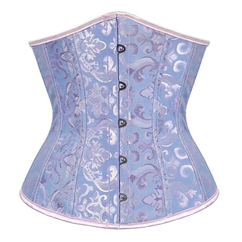 Blue Underbust Corset Top Bustier Corsets for Women Waist Trainer Fashion Plus Size 6XL