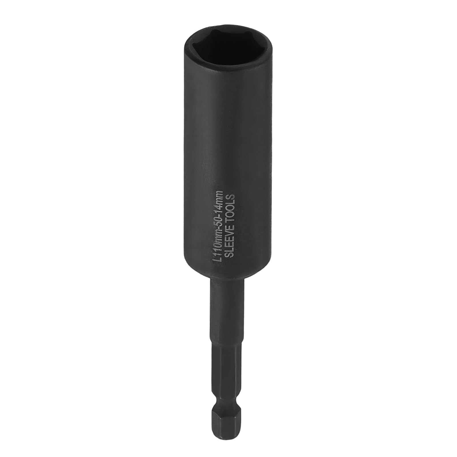 sourcing map Nut Driver Drill Bit 14mm Metric Deep Socket 1/4" Hex Shank 4.3" (110mm) Extra Long 6-Point Sockets Quick Change CR-V Steel Bolt Setters for Power Drill Drivers