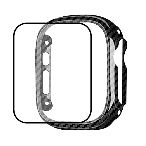Monocarbon Real Carbon Fiber Snug Case Compatible With Apple Watch Ultra 49Mm,45Mm Series 8/7 Cover Case With Luxury Design (Apple Watch Ultra, 49Mm Glossy Black) #TOP13
