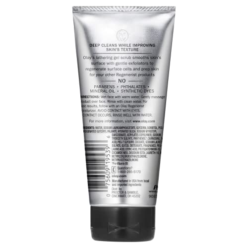 Facial Cleanser By Olay Regenerist, Detoxifying Pore Scrub & Exfoliator, 5 Fl Oz (Pack Of 3) #TOP1