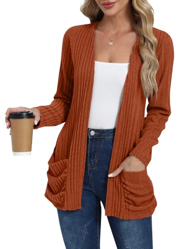 Women's Cardigan Lightweight Long Sleeve Open Front Cardigans with Pockets2