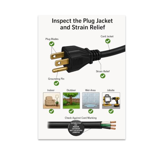 Inspect the Plug Jacket and Strain Relief Educational Poster - 13x19