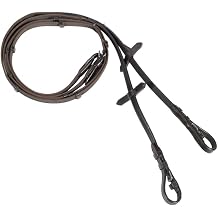 HORZE Slender Grippy Horseback Riding English Web Reins with Hand Stops