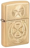 Zippo Lucky Horseshoe Design High Polish Brass Pocket Lighter