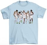 Karl-Anthony Towns, Jalen Brunson, Mikal Bridges, Josh Hart & OG Anunoby New York Basketball T-Shirt (US, Alpha, Medium, Regular, Regular, Light Blue)