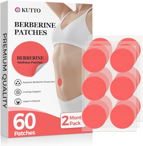Berberine Patches for Women & Men, Advanced Natural Formulation, with L-Glutamine, Berberine, Cinnamon & Pomegranate, 60 Count