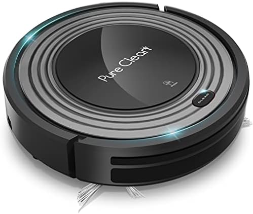Automatic Programmable Robot Vacuum Cleaner - Robotic Auto Home Cleaning for Clean Carpet Hardwood Floor w/ Self Activation and Charge Dock - Pet Hair & Allergies Friendly - PureClean PUCRC96B.5