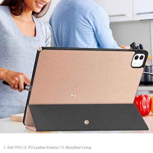 Étui Honor MagicPad 4 12,3'' 2026 housse fine or rose avec support à double angle - 6