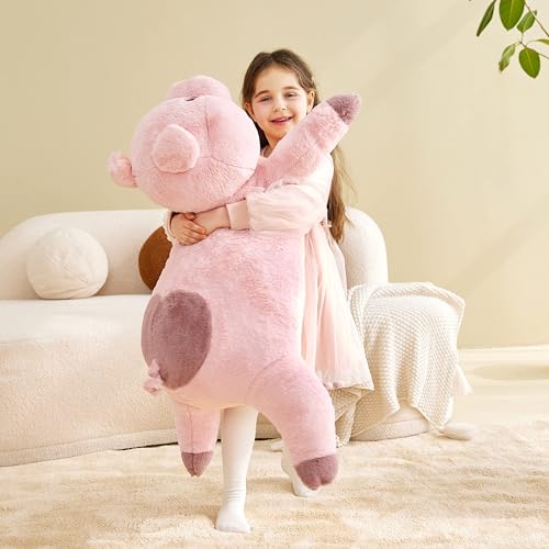 Image of IKASA Large Pig Soft Toy Giant Cuddly Toy, 78 cm Large Plush Toy, Cute Giant Fluffy Soft Jumbo Plush Toy, Gift for Children