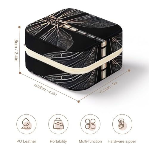 Boîte à bijoux de voyage libellule noire pour vos déplacements - 3