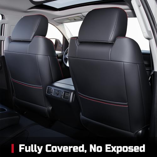 Image of Carlimeki Leather Seat Covers Custom Fit for Tundra 2014-2021 CrewMax