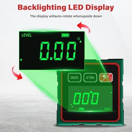 diymore Digitale Wasserwaage, Laser Winkelmesser mit Magnetfuß, Neigungsmesser mit LCD Display