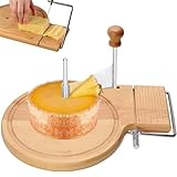 Cortador y rallador de queso, cortador de queso de madera de haya, ralladores giratorios, rallador de queso duro y blando con grosor ajustable, para chocolate, hogar, restaurantes, cafeterías, panader