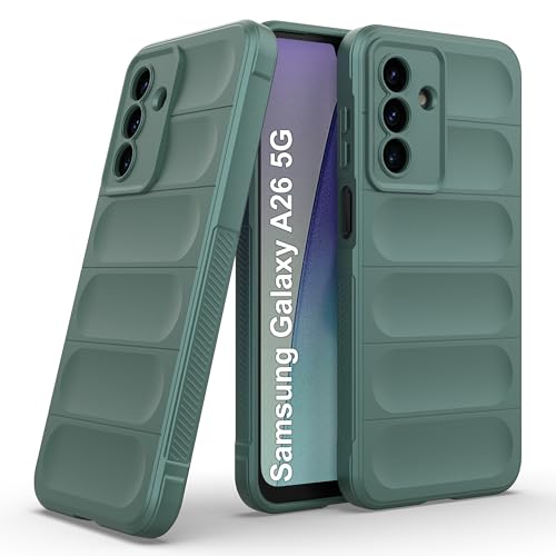 Image of Zapcase Back Case Cover for Samsung Galaxy A26 5G | Compatible for Samsung Galaxy A26 5G Back Cover | Liquid Silicon Magic Case with Camera Protection | Dark Green