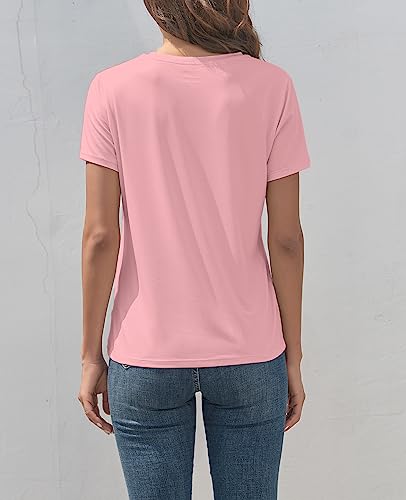 Image of KevaMolly Basic T Shirts for Women UPF 50+ Short Sleeve Casual Summer Tops Trendy Solid Loose Fit Crew Neck Tees Tshirt