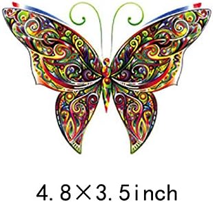 Artem Traditional Butterfly Patches Thermal Transfer Iron on Stickers 4.8X3.5 inch for DIY Clothes Jacket
