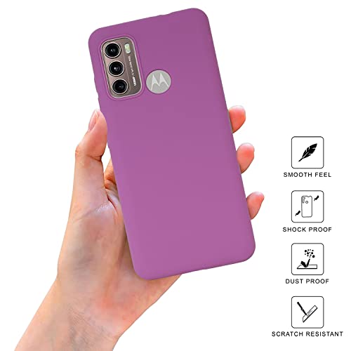 Image of SPRIG Compatible with Motorola G60 Liquid Silicone Premium Back Cover Drop Tested Shock Proof Mobile Case for Men, Women, Boys and Girls with Camera Protection (Purple)