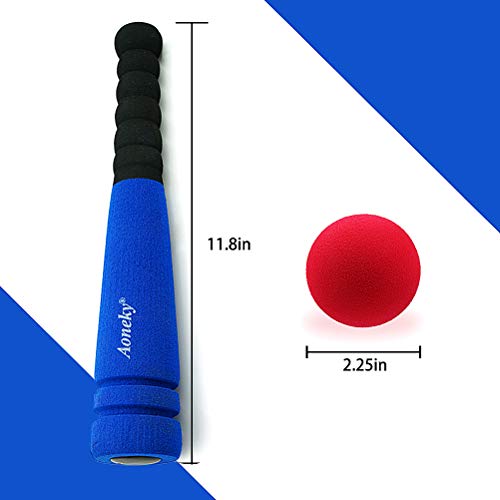 Aoneky Blue 11.8 Inch Min Foam Baseball Bat And Ball #TOP5