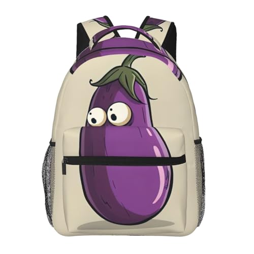 Sac à dos de voyage léger OdDdot en toile imprimé aubergine pour homme et femme
