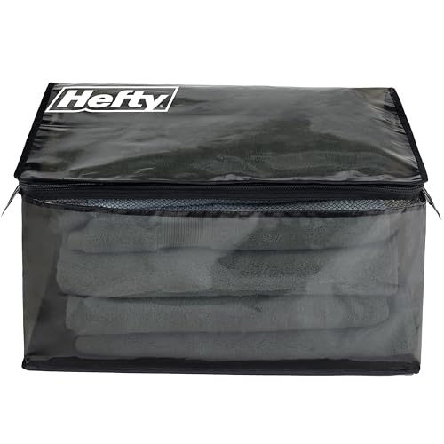 Hefty Large Flexible Tote with Breathable Mesh, Double Zipper, 2 Handles – Ideal for Moving or Clothes & Apparel Storage, Alternative to Plastic Bin, Organizer or Container – 2 Pack - image 6
