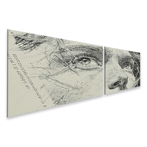 Tableau mural salon portrait au crayon islandburner pour amateurs d'art