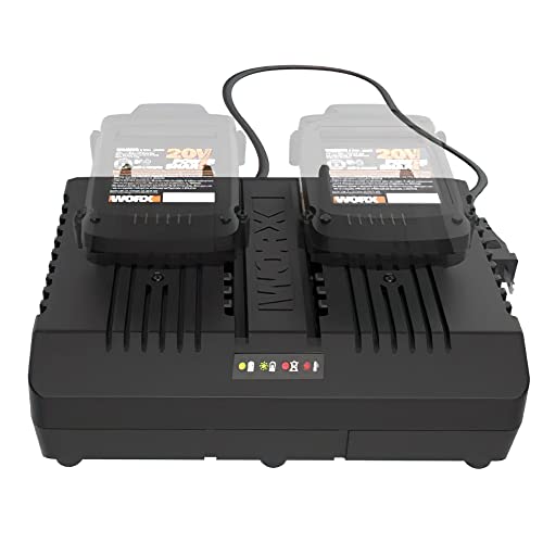 WORX WA3883 Cargador Doble rápido Worx-WA3883 Fast Double Charger 20V, Black/White - Image 2
