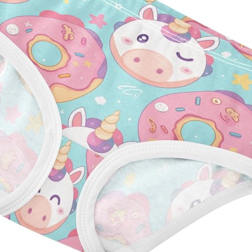 Wusikd Cute Unicorn Face Girls' Underwear Cotton Donut Stars Girls Briefs Soft Toddler Underwear 2T4