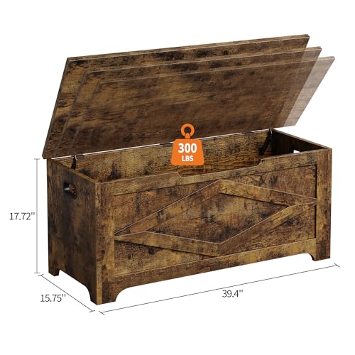 GAOMON Storage Chest, Wooden Toy Storage Bench, Modern Style Lift-Top Toy Chest with Safety Hinge for Entryway, Bedroom, Living Room, Supports 300 Lb and Easy Assembly