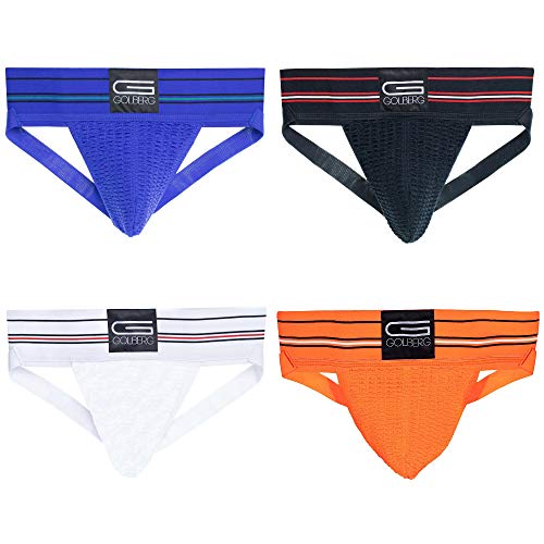 Image of Golberg Athletic Supporters - 4 Pack in Assorted Colors - Contoured Waistband