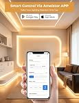 Smart Plug-in Dual Motion Sensor COB LED Strip Light for Under Bed, Under Cabinet, Hallway, Closet, 19.6ft APP Control, 3000K Warm White