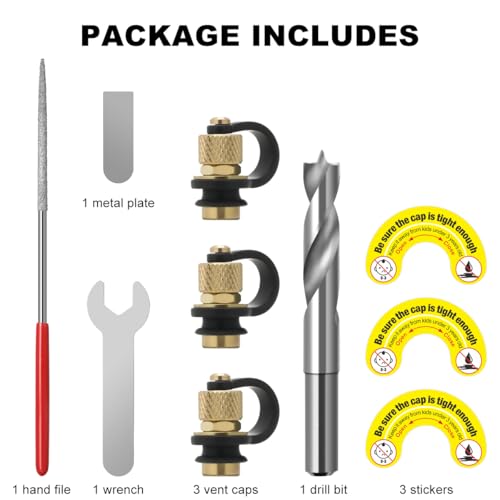 Magicfour Fuel Gas Can Vent Caps, 3 Pack Fuel Gas Can Vent Caps Gas Can Replacement Vent Plug Gas Jug Vent Caps for Gas Fuel Water Can Jug to Allow Faster Flowing